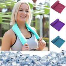 Cooling Sports Towel, Reusable Quick-Dry Microfiber Sweat-Absorbent Blue Towel for Gym, Running and Outdoor Use
