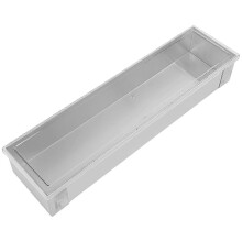 Rechteckige Backform aus Edelstahl mit Deckel für Lasagne und Schichtdesserts, eingravierte Maßmarkierungen, 41 x 10
