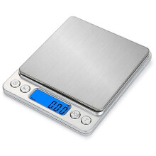 Presná váha 500 g/0,01 g, kuchynská vrecková váha na šperky, vysoko presný LCD displej, funkcia Tare PCS, dva zásobníky