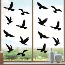 20 Stück große Antikollisions-Fensteraufkleber in Vogelform, Fensteraufkleber zur Verhinderung von Vogelschlägen auf Fe