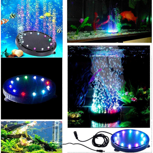 12 LED υποβρύχιο φωτιστικό ενυδρείου με φυσαλίδες, φωτισμός φυσαλίδων 2