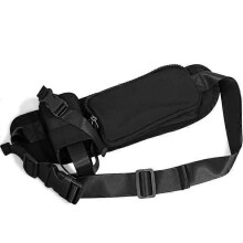Waist Bag with Bottle Holder, Black Waterproof Shoulder Bag, 19 x 11 x 7 cm, Adjustable Strap for Sports, Hiking, Cyclin