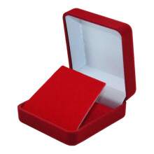 (Red White) Velvet Display Box Jewelry Organizer, 2.56x2.68x1.10 Inch Scratch Resistant Storage Box for Brooches Medals Coins