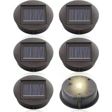 6 Pcs Replacement Solar Light Tops with LED Bulbs, 8 cm Waterproof Covers for Outdoor LED Solar Lights, Durable Replacem