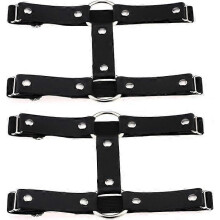 Elastische tweerijige leren beenharnas jarretellegordel, punk-gotische dijringaccessoire voor dames