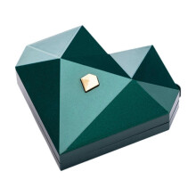 (Green, 8.5cmx8.5cmx3cm) Popup Heart Ring Box for Wedding Proposal Engagement Jewelry Display Case