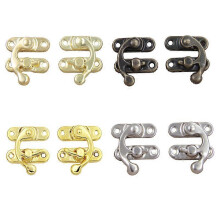 (gold A) Jewelry Box Clasp Iron Decorative Latch 32x27x9.2mm Bronze Yellow Silver 12pcs