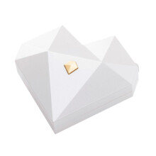(White, 8.5cmx8.5cmx3cm) Popup Heart Ring Box for Wedding Proposal Engagement Jewelry Display Case