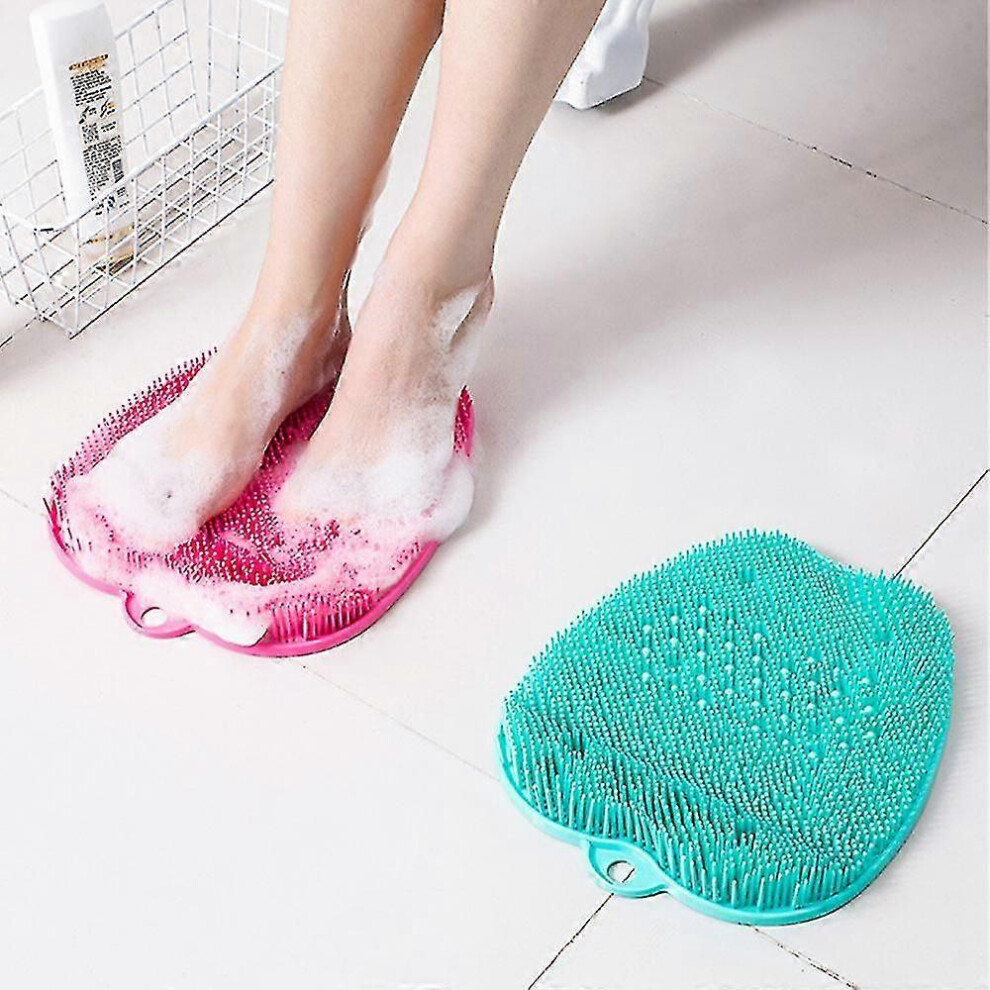 (Green) Foot Cleaner Brush Shower Massage Scrubber for Plantar Acupoint with Suction Cups