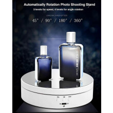 138 mm elektrische displaystandaard met 3 snelheden en roterende spiegel, 360 graden fotografie en videodisplayrek