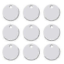 100 Stück gravierbare runde Hunde-ID-Tags, Haustier-Namensschilder aus Aluminium, 25 mm silberfarben, leichte Haustier-