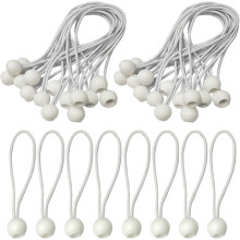 50-Piece Elastic Ball Tensioner Set, Bungee Cord Tensioners for Tarpaulins, Tents and Camping Use