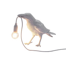 Vogellampe, Kunstharz, Krähe, LED-Wandleuchte und Tischlampe für Schlafzimmer und Wohnzimmer, Kunstdekoration, weiß