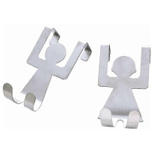 Set of 4 Universal Door Hooks, Silver Stainless Steel, Space-Saving Hanging Hooks for Bedroom, Bathroom, and Kitchen