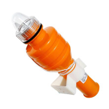 Schwimmendes Rettungsring-Signallicht, elektronische visuelle Notlampe, orangefarbener Kunststoff, 29 x 9,5 x 9,5 cm