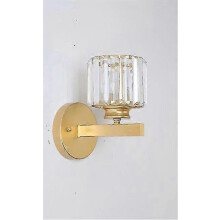 Moderne Kristallwandlampe, schwarz-goldene LED-Wandleuchte für Schlafzimmer- und Wohnzimmerdekoration