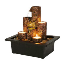 Klein desktop stromend waterfonteinornament met kaarsenhouder voor thuiskantoor en meditatieruimtes