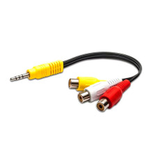 Adaptateur de cordon stéréo 3,5 mm mâle vers 3RCA femelle pour