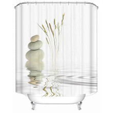 Cortina de Ducha de 150 x 180 cm, Impresión Digital Moderna, Tejido de Poliéster Impermeable, Lavable y Resistente al M