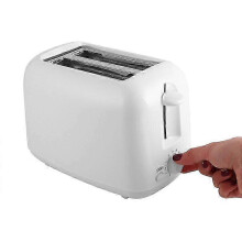 2-Slice Extra Wide Slot Toaster, 6 Browning Levels, Stainless Steel Compact Kitchen Appliance, White