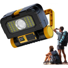 Rechargeable Adjustable Solar Work Light Waterproof Magnetic Spotlight for Garage, Construction Site, Auto Repair and Ca