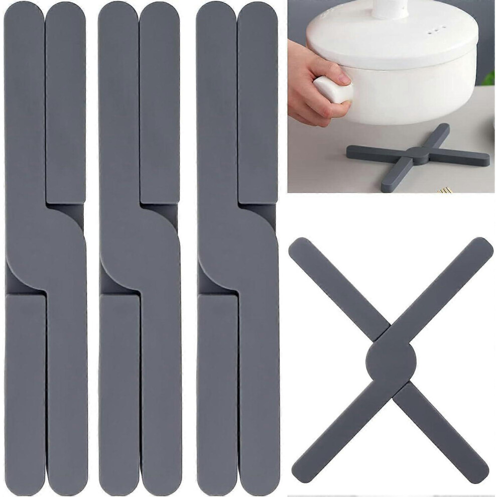 Heat Resistant Foldable Silicone Trivets And Pot Holders For Hot Pots, Pans And Cookware Protection 7608080253328