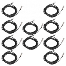 Sensor de Termistor NTC Sonda de Temperatura 15K B3950, 10 Piezas, Cabeza Cilíndrica, 5 x 25 mm, Cable de 2 m