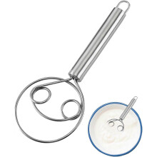 Dänischer Teigbesen, manueller Teigmixer aus Edelstahl 304, professionelles Küchen-Backrührwerkzeug für Brot und Pasten