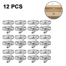(silver) Jewelry Box Clasp Iron 12 Pack Antique Brass Bronze Yellow Silver 32x27x9.2mm