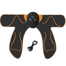 (orange) Hüfttrainer mit EMS-Muskelstimulator für die Bauchmuskulatur, kompatibel mit MProduct, Weiß-Orangefarbenes Leder