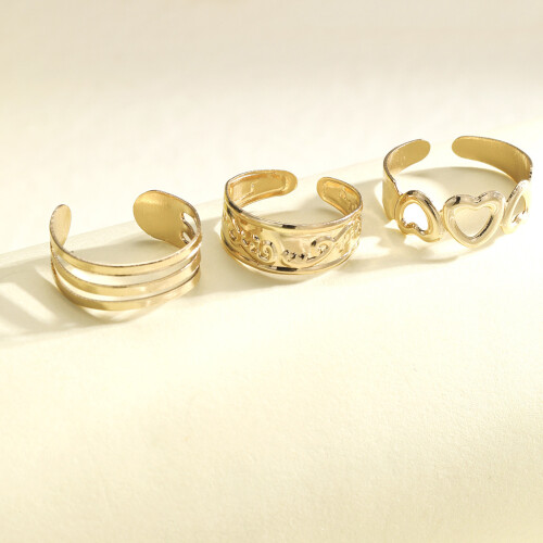 3pcs Gold Foot Rings, Chic Jewelry Set 2