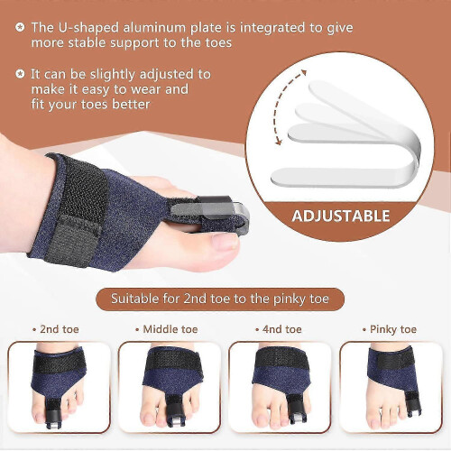 (2pcs) Toe Splint for Bent Toe, Hammer Toe, Broken Toe Support with Adjustable Straps 1