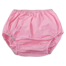 (Pink, M) Plastic Pants Waterproof Diaper Cover for Incontinence, Postpartum & Elderly Care