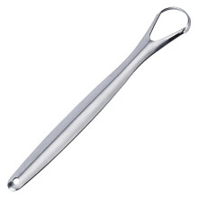 (Silver) Stainless Steel Tongue Cleaner, Reusable Tongue Scraper, Reaches Hard-to-access Areas for Oral Cleaning, Removes Tongue Bacteria Residue