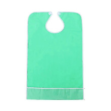(green, style2) Adult Bibs for Women Washable Reusable Waterproof Clothing Protector with Food Collector