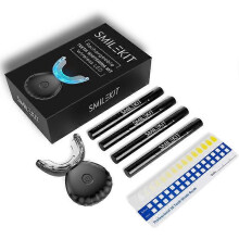 (Black) Red Light LED Teeth Whitening Device, Infrared Gum Care, Cordless USB Rechargeable, Double-sided Tray, for Home Use