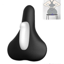 (Black White) Tréner svalov panvového dna, 4 režimy masážneho vankúša na opravu, nabíjateľný cez USB, PVC a silikón, čierno-modro-sivý