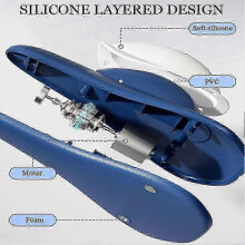 (Blue) Tréner svalov panvového dna, 4 režimy masážneho vankúša na opravu, nabíjateľný cez USB, PVC a silikón, čierno-modro-sivý