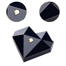 (Blue, 8.5cmx8.5cmx3cm) Popup Heart Ring Box for Wedding Proposal Engagement Jewelry Display Case