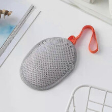 (GRAY) Soap Mesh Pouch with Lanyard Fast Foaming Shower & Travel Holder Net for Body Scrub