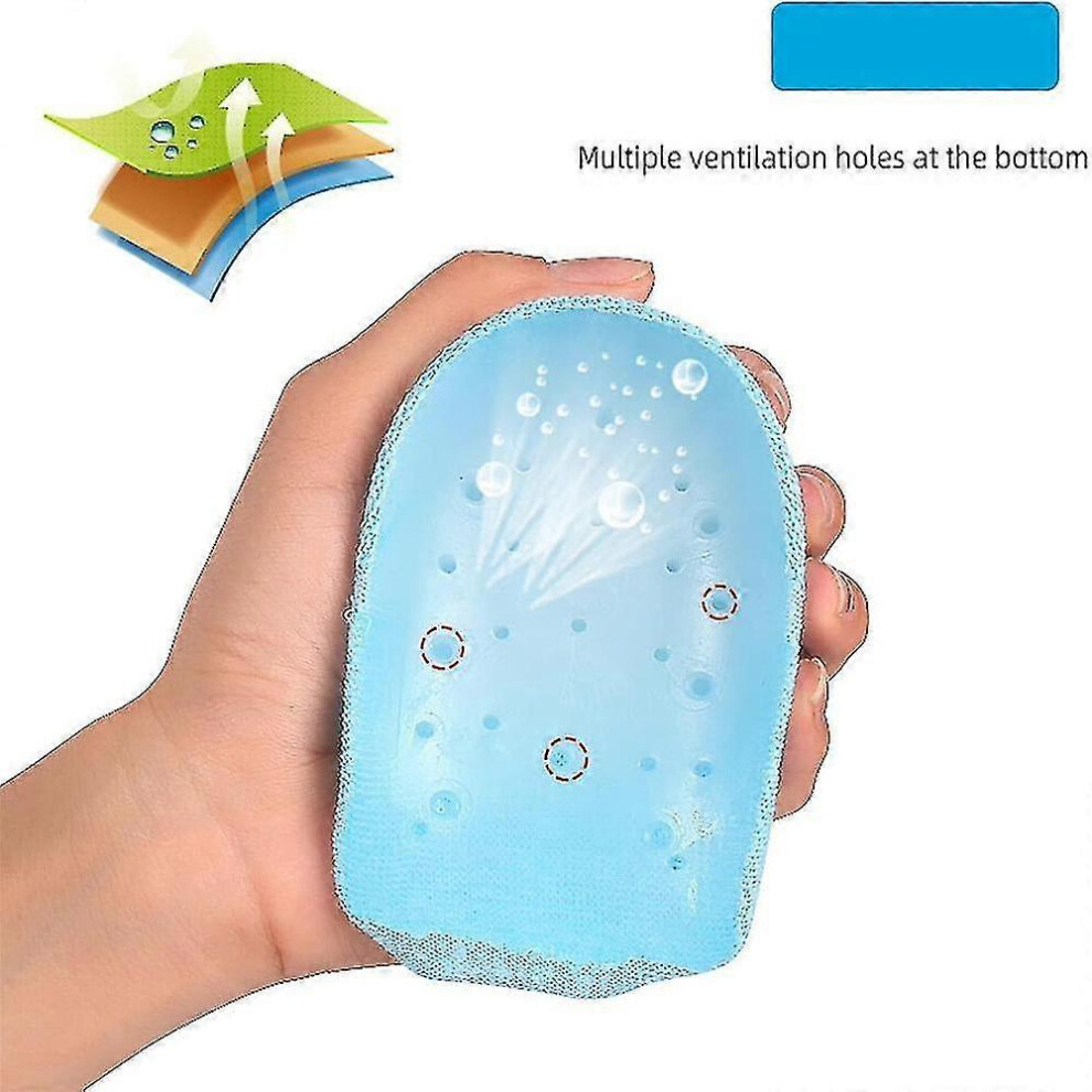 (Blue, 2.5cm) Rizzsoles Height Max Socks, Invisible Design Heel Protective Insoles for Breathable Height Increase