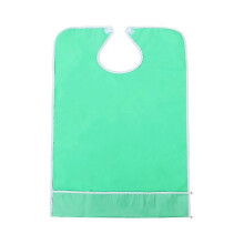 (green, style1) Adult Bibs Washable Reusable Waterproof Clothing Protector with Food Collector