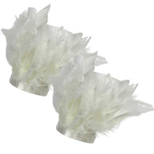 (MS) Manchettes médiévales en plumes, bracelets élastiques en véritables plumes pour costumes, événements et décoration photo, 1 paire