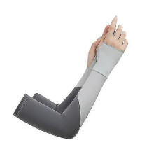 (gray) Mangas de seda helada con protección solar para montar a caballo al aire libre.