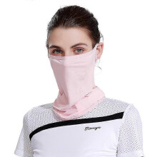 (Pink) Ochraniacz na twarz z filtrem przeciwsłonecznym, chłodzący jedwab z filtrem UV, oddychający, do gry w golfa na świeżym powietrzu