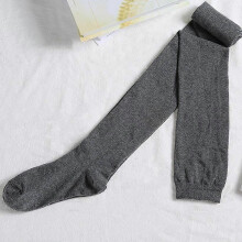 (dark grey) Oberschenkelhohe Herrenstrümpfe, 80 cm lang, Baumwolle, 1 Paar