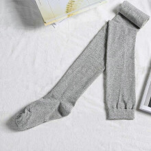 (light grey) Calze da uomo sopra il ginocchio, lunghezza 80 cm, in cotone, 1 paio