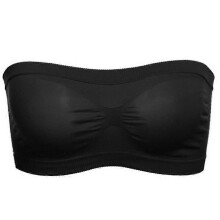(black, 4XL) Damen-Bandeau-BH, trägerlos, nahtlos, atmungsaktiv, lichtundurchlässig, Nylon-Spandex, verschiedene Größen