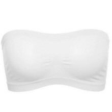 (white, L) Damen-Bandeau-BH, trägerlos, nahtlos, atmungsaktiv, lichtundurchlässig, Nylon-Spandex, verschiedene Größen