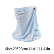 (light grey) Sonnenschutzmaske aus Eisseide, UV-Gesichts- und Nackenschutz, Polyester, 29 x 29 cm, für Radfahren und Outdoor-Aktivitäten